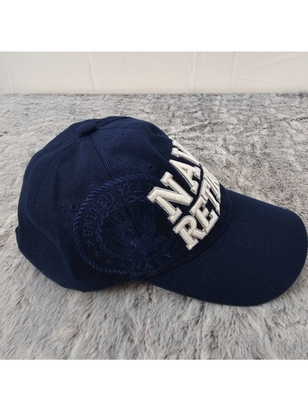US Navy Retired Embroidered Baseball Cap Blue Strapback Military Hat - Picture 2 of 7